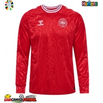 Camisa de Futebol Dinamarca Equipamento Principal Europeu 2024 Manga Comprida
